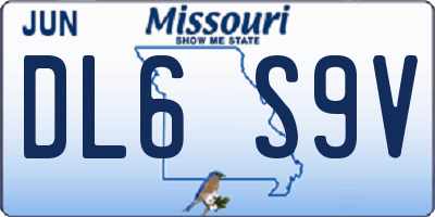 MO license plate DL6S9V