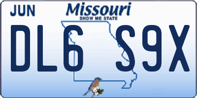 MO license plate DL6S9X