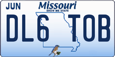 MO license plate DL6T0B