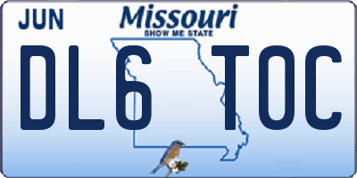 MO license plate DL6T0C