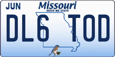 MO license plate DL6T0D