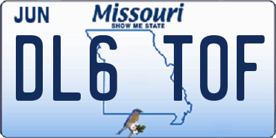 MO license plate DL6T0F