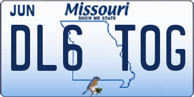 MO license plate DL6T0G