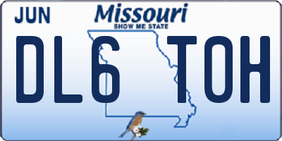 MO license plate DL6T0H