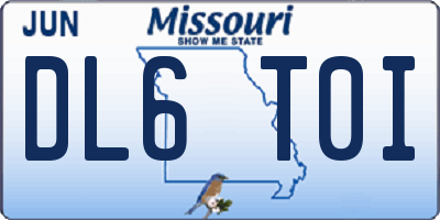 MO license plate DL6T0I