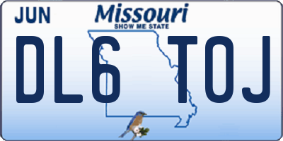 MO license plate DL6T0J