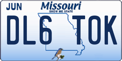 MO license plate DL6T0K