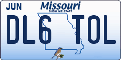 MO license plate DL6T0L