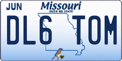 MO license plate DL6T0M