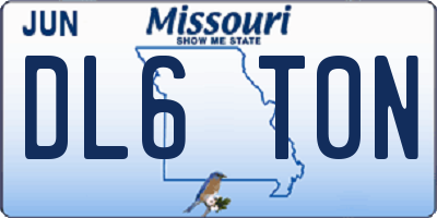 MO license plate DL6T0N