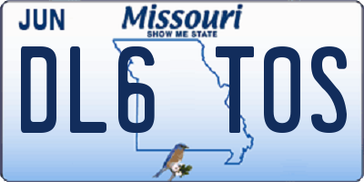MO license plate DL6T0S