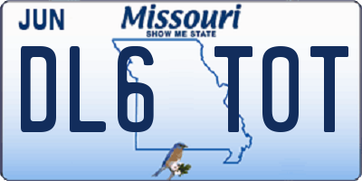 MO license plate DL6T0T