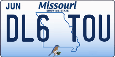 MO license plate DL6T0U