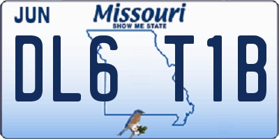 MO license plate DL6T1B
