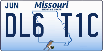 MO license plate DL6T1C