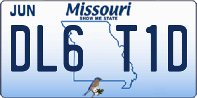 MO license plate DL6T1D