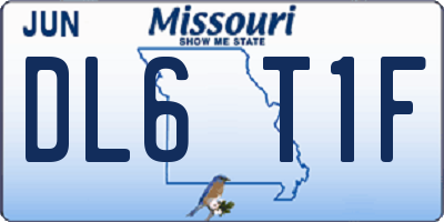 MO license plate DL6T1F