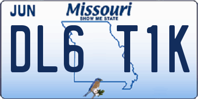 MO license plate DL6T1K