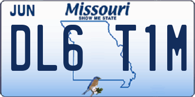 MO license plate DL6T1M