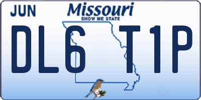 MO license plate DL6T1P
