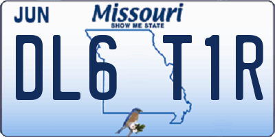 MO license plate DL6T1R