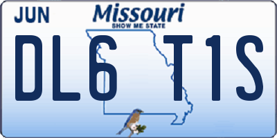 MO license plate DL6T1S