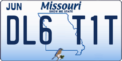 MO license plate DL6T1T
