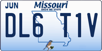 MO license plate DL6T1V