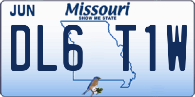 MO license plate DL6T1W
