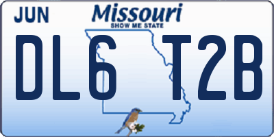 MO license plate DL6T2B