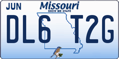 MO license plate DL6T2G