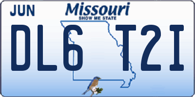 MO license plate DL6T2I