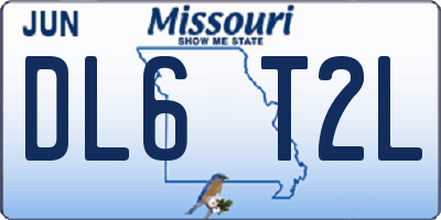 MO license plate DL6T2L