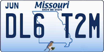MO license plate DL6T2M