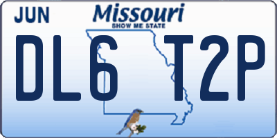 MO license plate DL6T2P