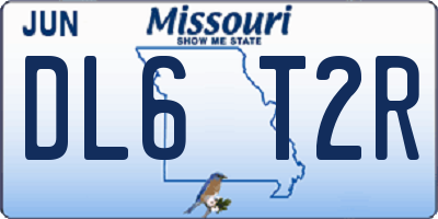 MO license plate DL6T2R