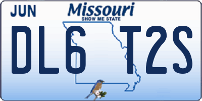 MO license plate DL6T2S