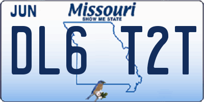 MO license plate DL6T2T