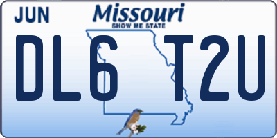 MO license plate DL6T2U