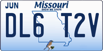 MO license plate DL6T2V