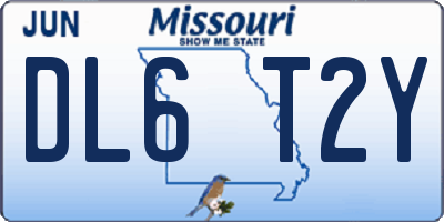 MO license plate DL6T2Y