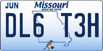 MO license plate DL6T3H
