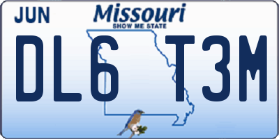 MO license plate DL6T3M