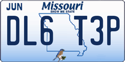 MO license plate DL6T3P