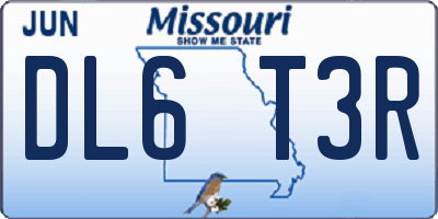 MO license plate DL6T3R