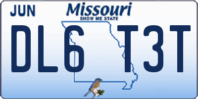 MO license plate DL6T3T