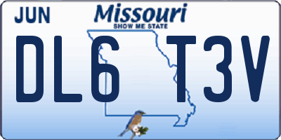 MO license plate DL6T3V