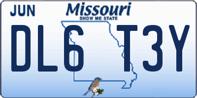 MO license plate DL6T3Y