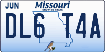 MO license plate DL6T4A