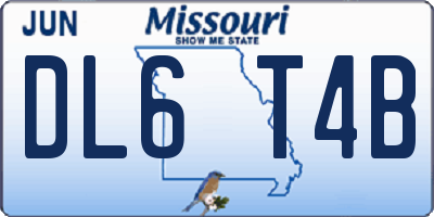 MO license plate DL6T4B